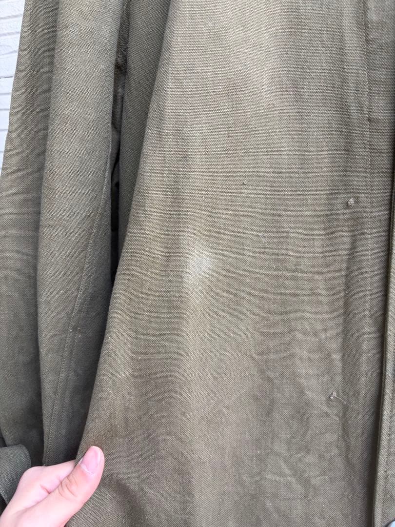 実物40s〜50s フランス軍 モーターサイクルコート サイズ6 コットンリネン