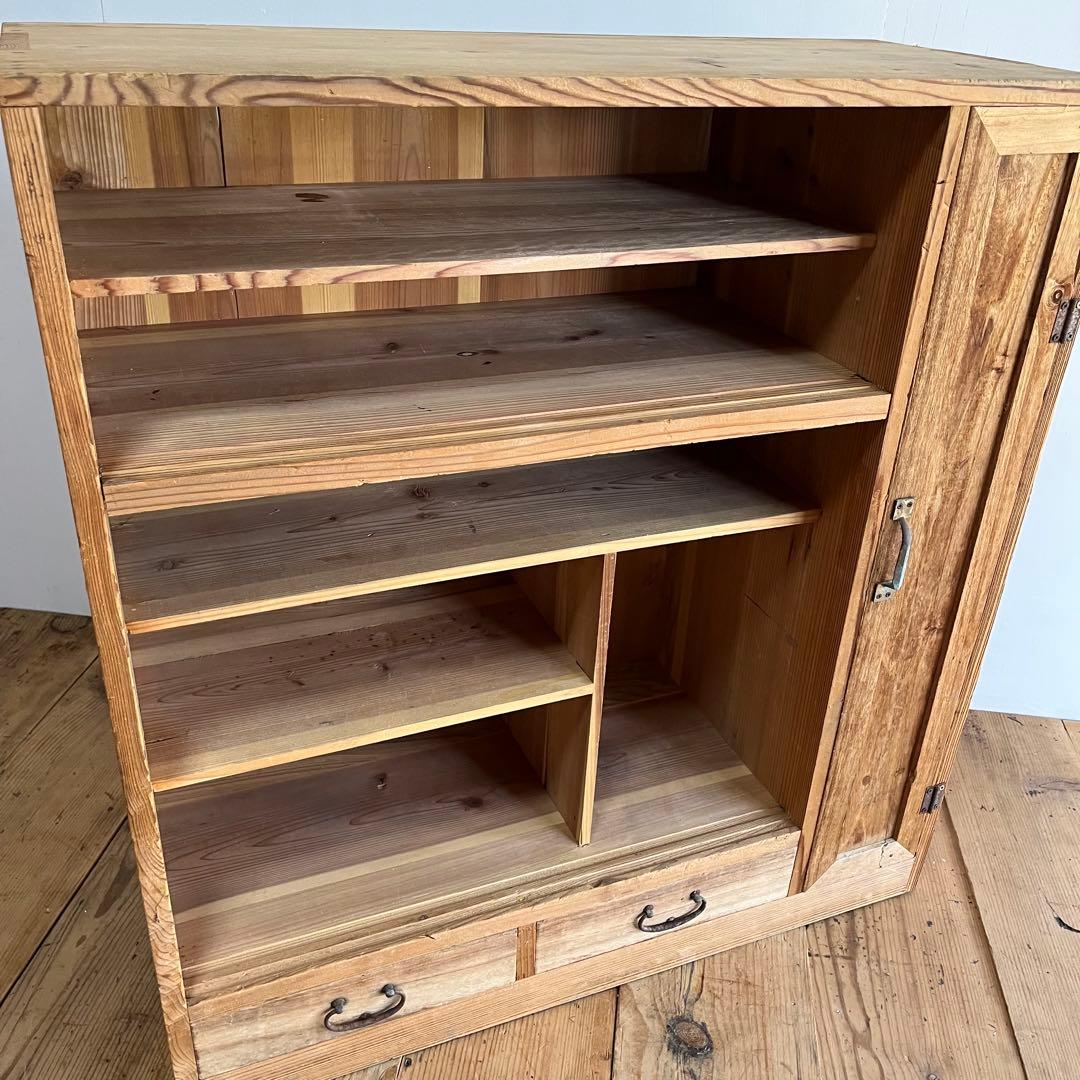 アンティーク チェスト 棚 無垢材 本棚 食器棚 z851