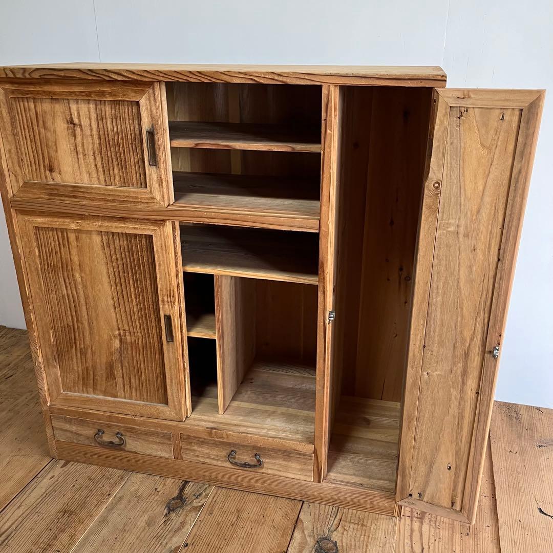 アンティーク チェスト 棚 無垢材 本棚 食器棚 z851