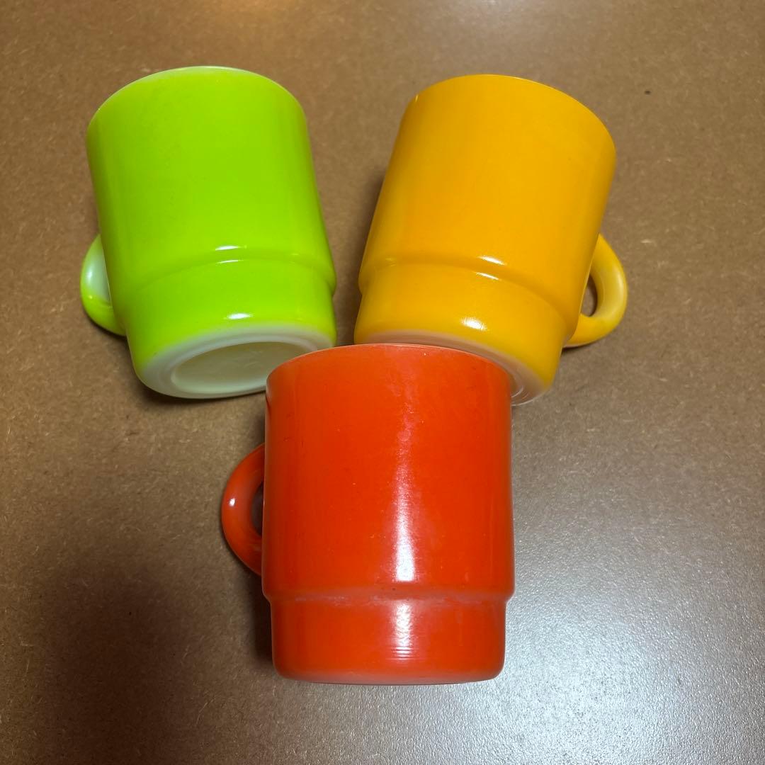 Fire King ガラスマグカップセット 3色