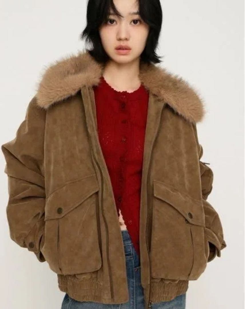 ブラウンファージャケット オーバーサイズ