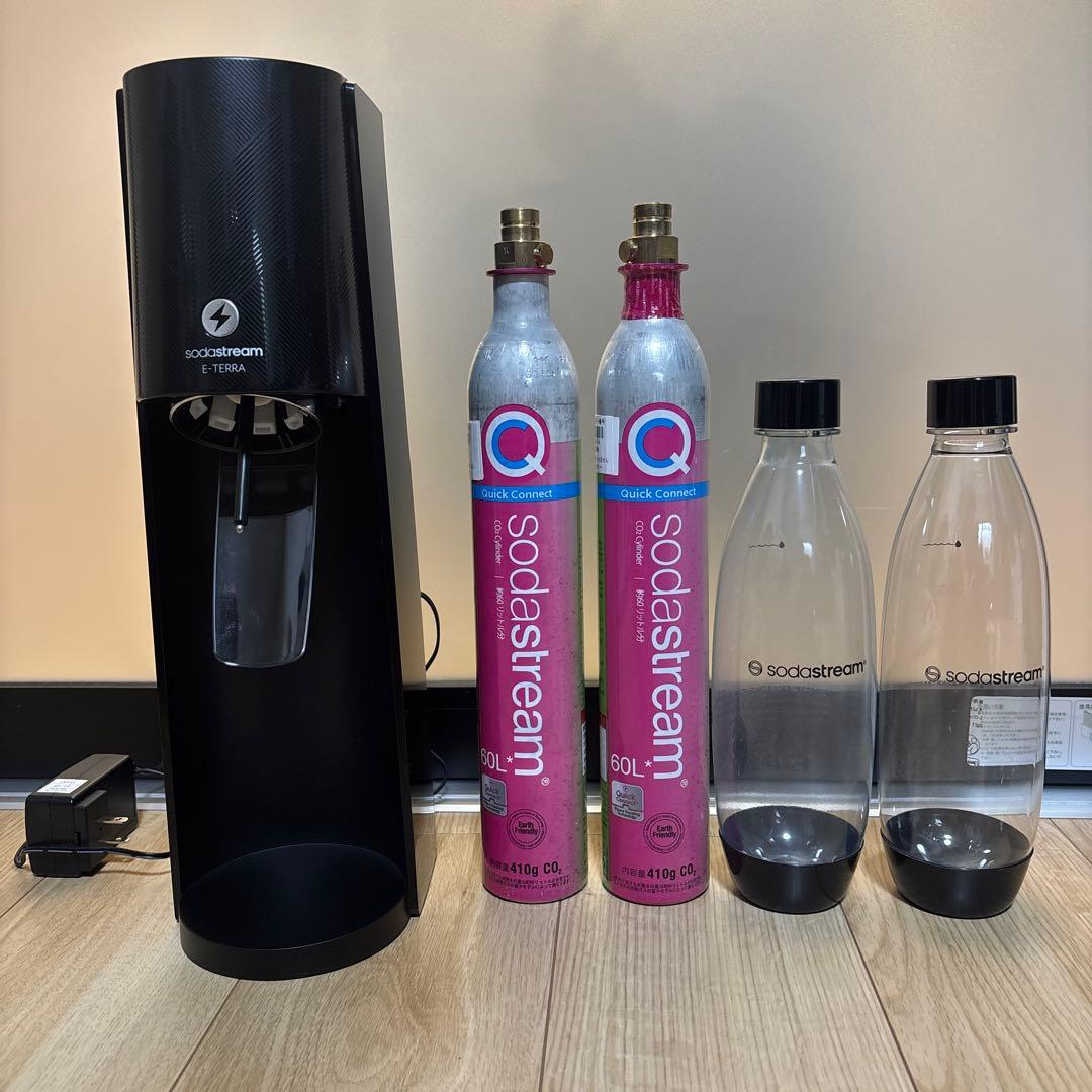 sodastream E-TERRA 炭酸水メーカー CO2ボンベ2本付き