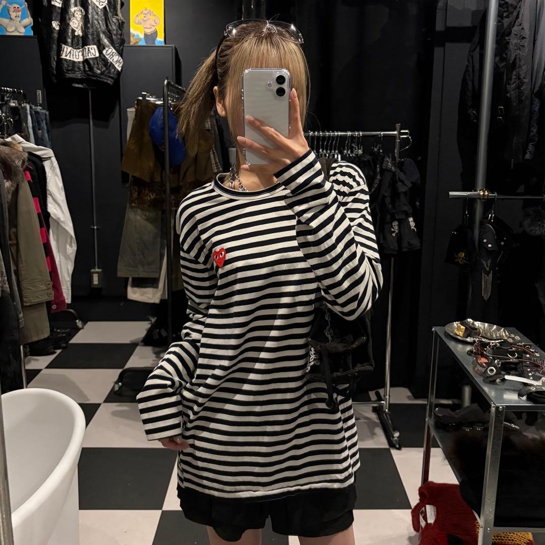 コムデギャルソン　プレイ　play ボーダー　ロンT ワッペン　長袖