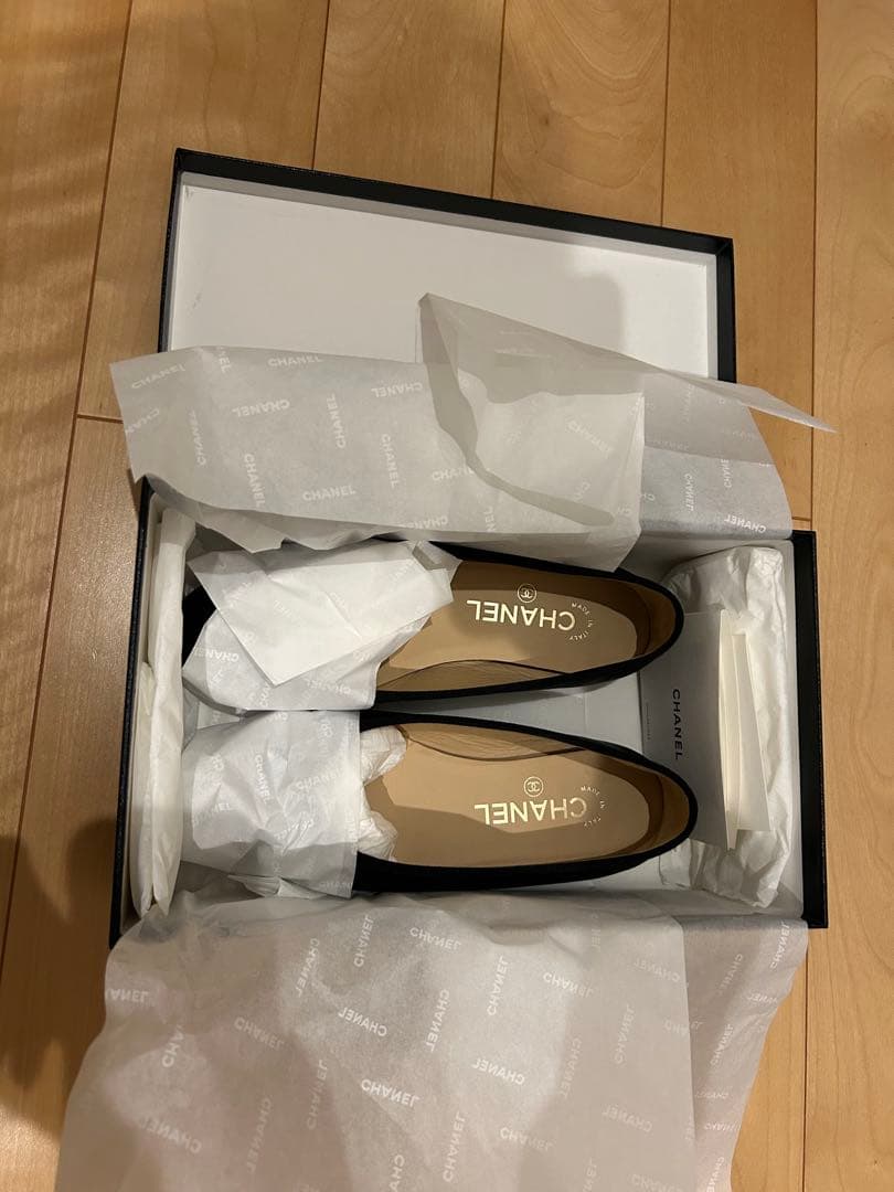 CHANEL バレリーナ　ラムスキン　エナメル　ブラック　36