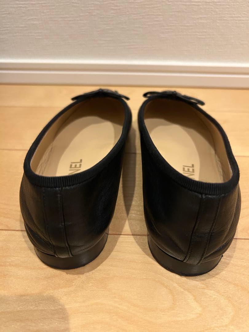 CHANEL バレリーナ　ラムスキン　エナメル　ブラック　36