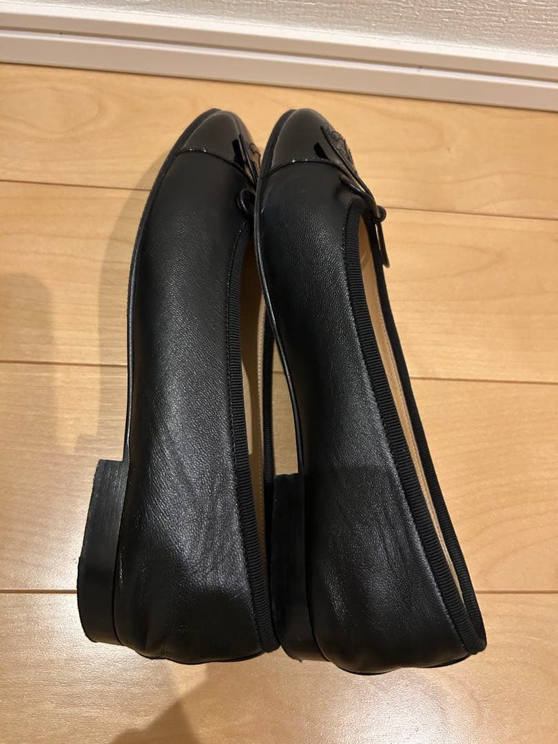 CHANEL バレリーナ　ラムスキン　エナメル　ブラック　36