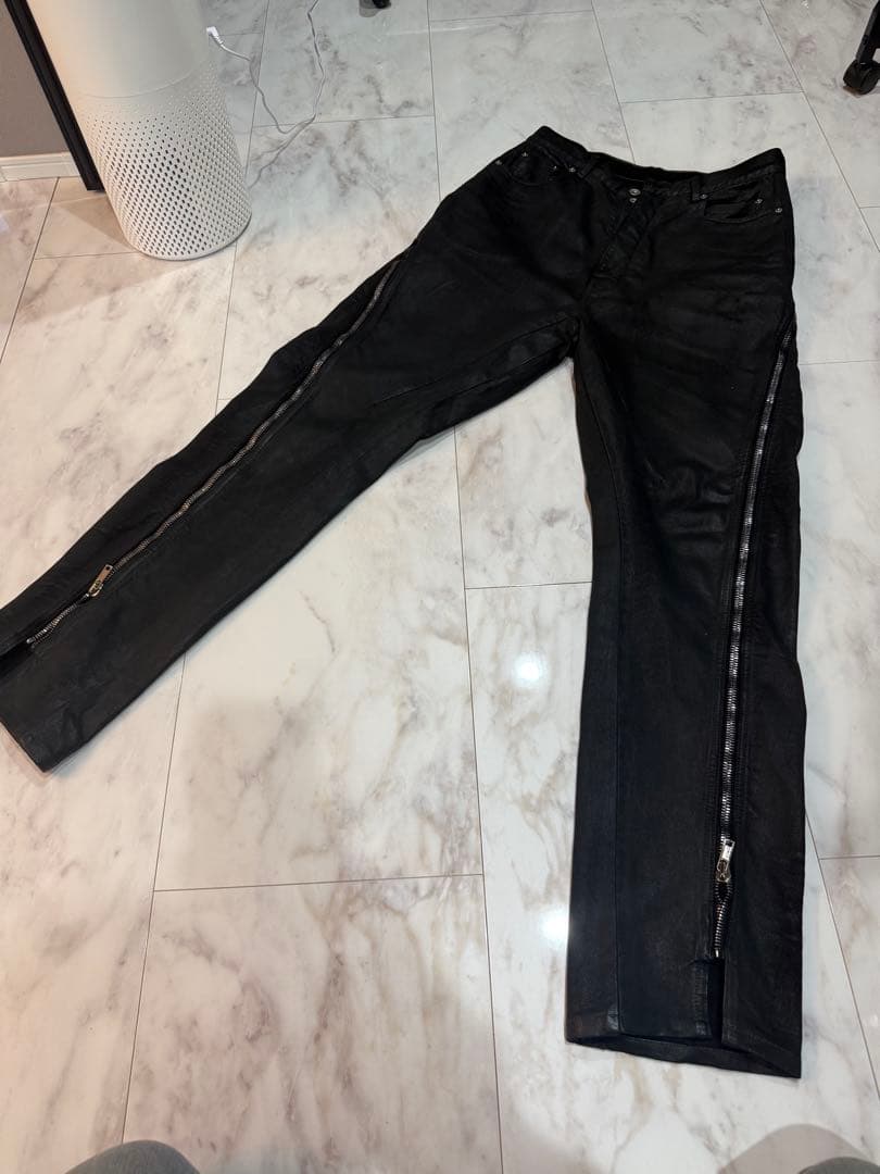 Rick Owens BOLAN BANANA ブラックワックス パンツ