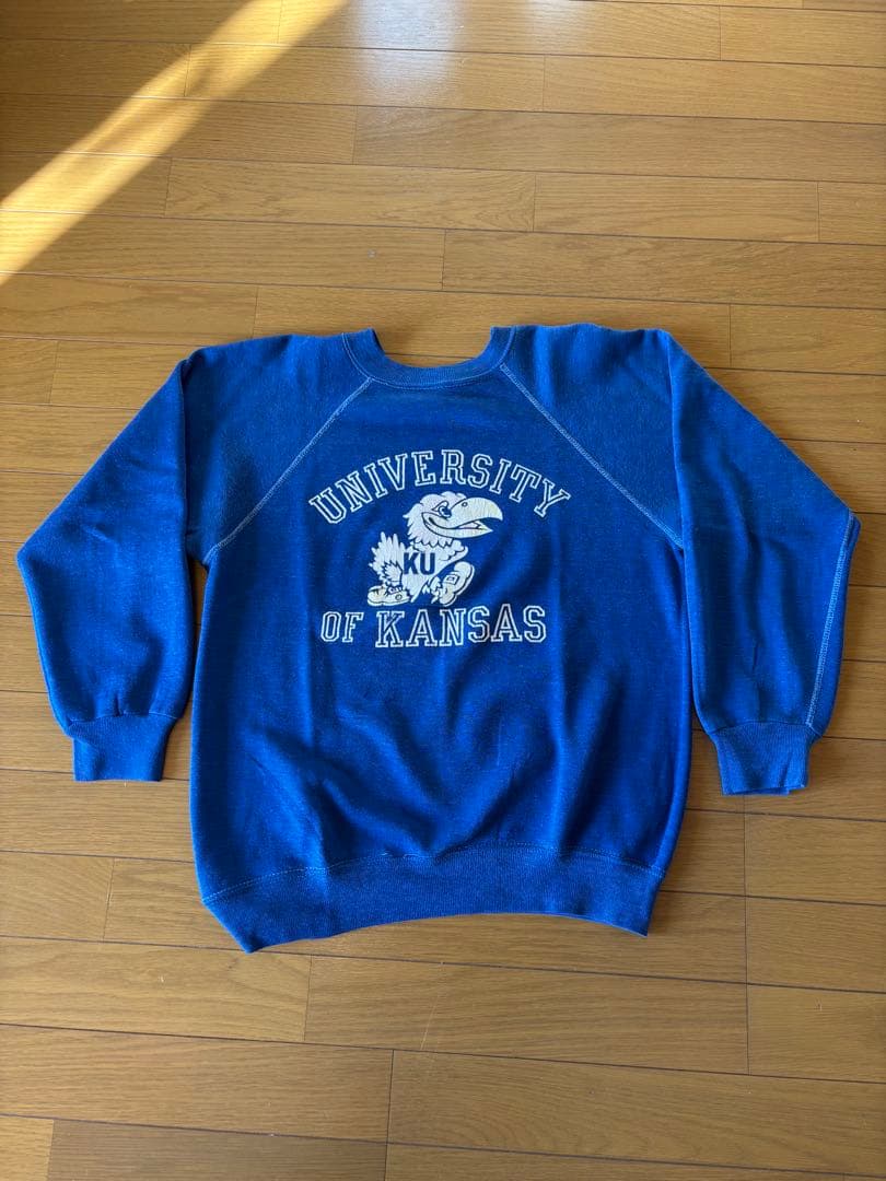 70s ヴィンテージスウェット カラーフロッキー カンザス大学 ビンスエ