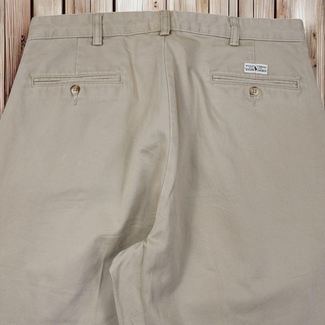 01M574◯ 90s RALPH LAUREN ツータック ワイド スラックス