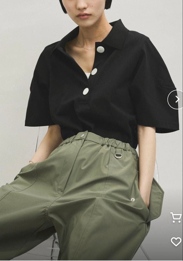 アダムエロペ　コクーンスリーブポロシャツ