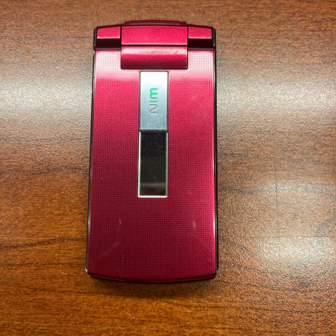 au 折りたたみ式携帯電話 赤