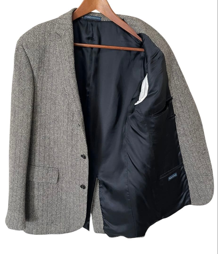 ポロ　ラルフローレン　テーラードジャケット　ヘリンボーン　ツイード　イタリア製