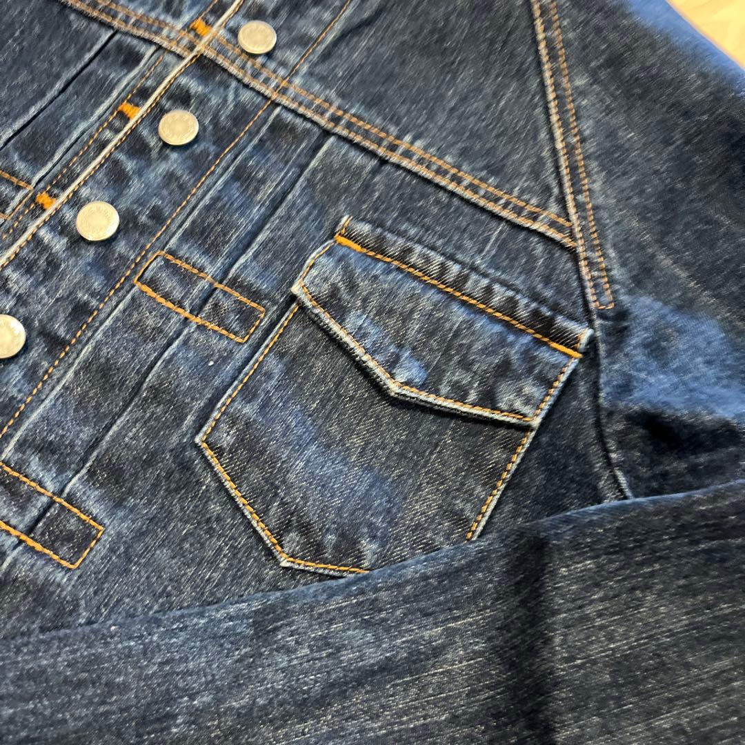 スースースー　デニムジャケット　ダメージブルー