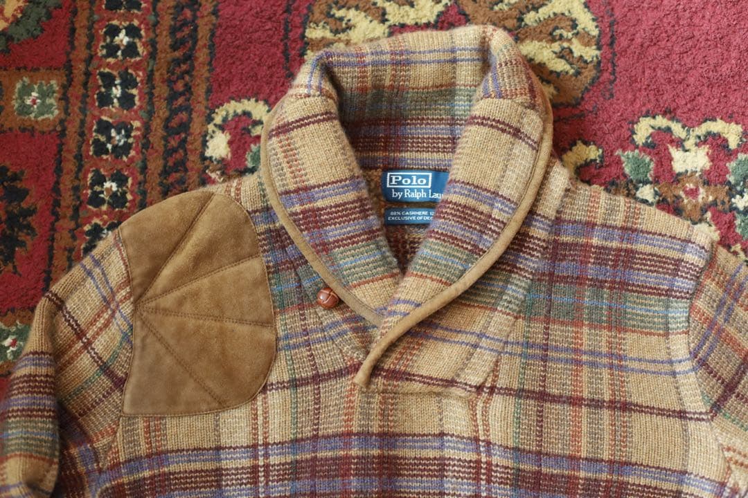 h*a様 ラルフローレン　ニット　セーター　ショールカラー　エルボーパッチ