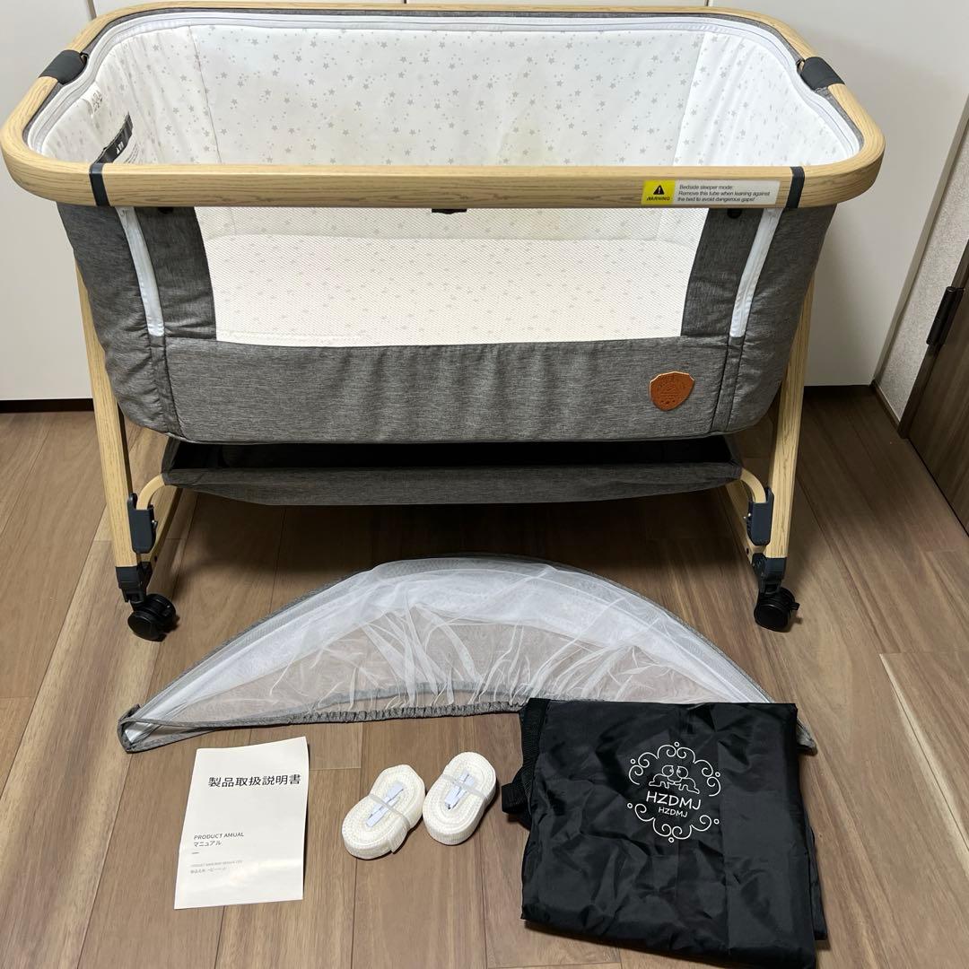 HZDMJ コンパクトベビーベッド グレー②