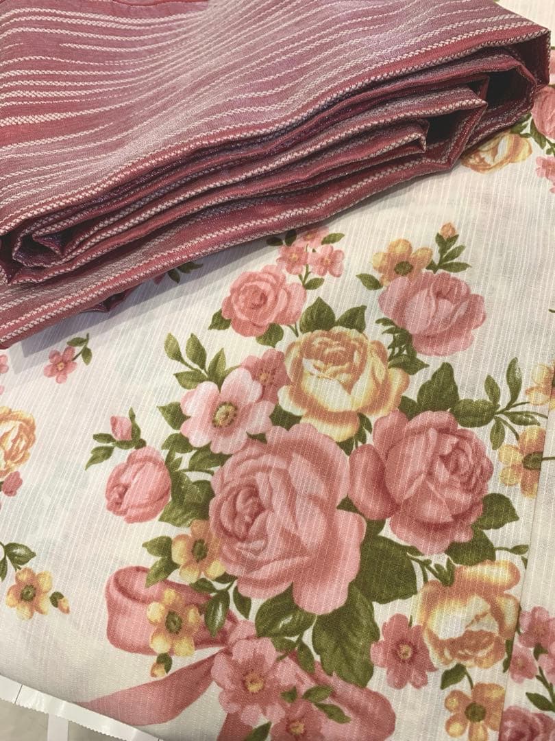 メゾンドフルール ピンク 浴衣 帯 薔薇 リボン