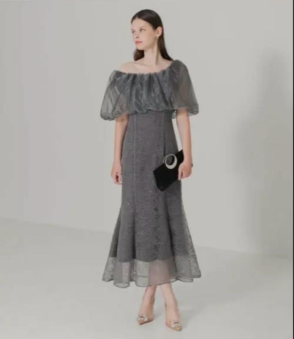 LEJA 2WAYオフショルダーパフスリーブマーメイドワンピースドレス Mサイズ