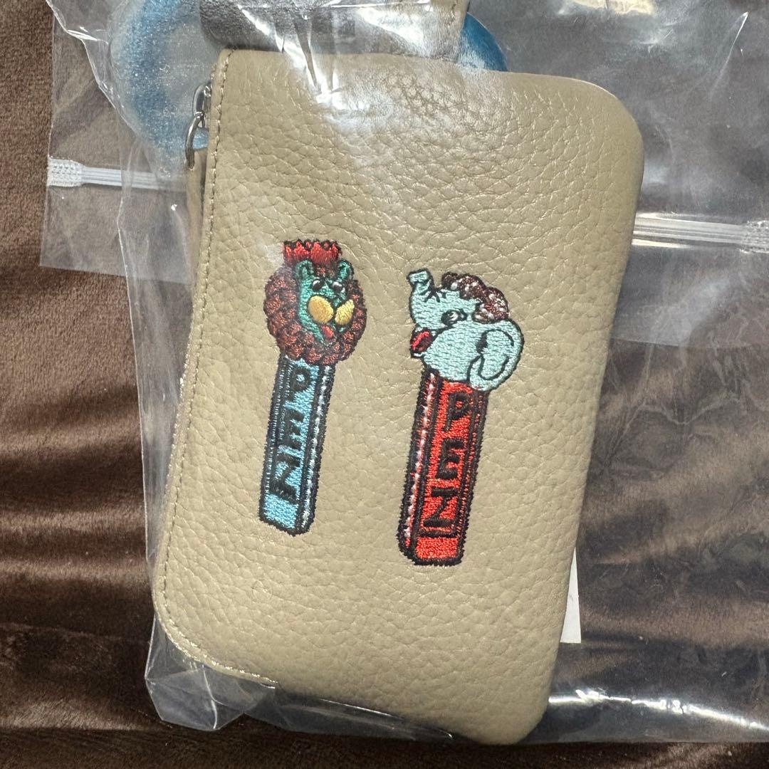 PEZキャラクター刺繍ケース グレー★PEZ×earコラボ★パスケース