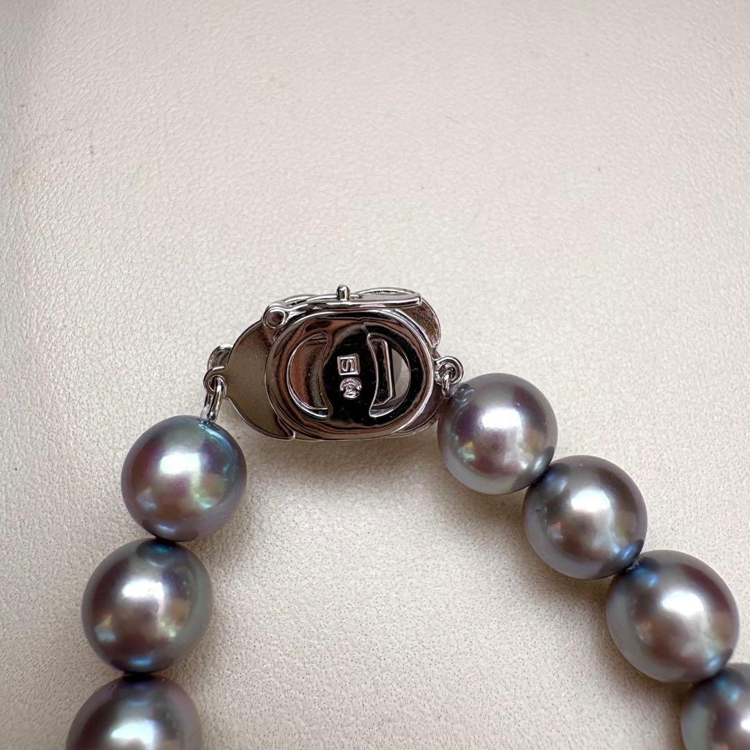 大珠✨TASAKI タサキ　あこや本真珠ネックレス　ブルーグレー　7.5-8mm