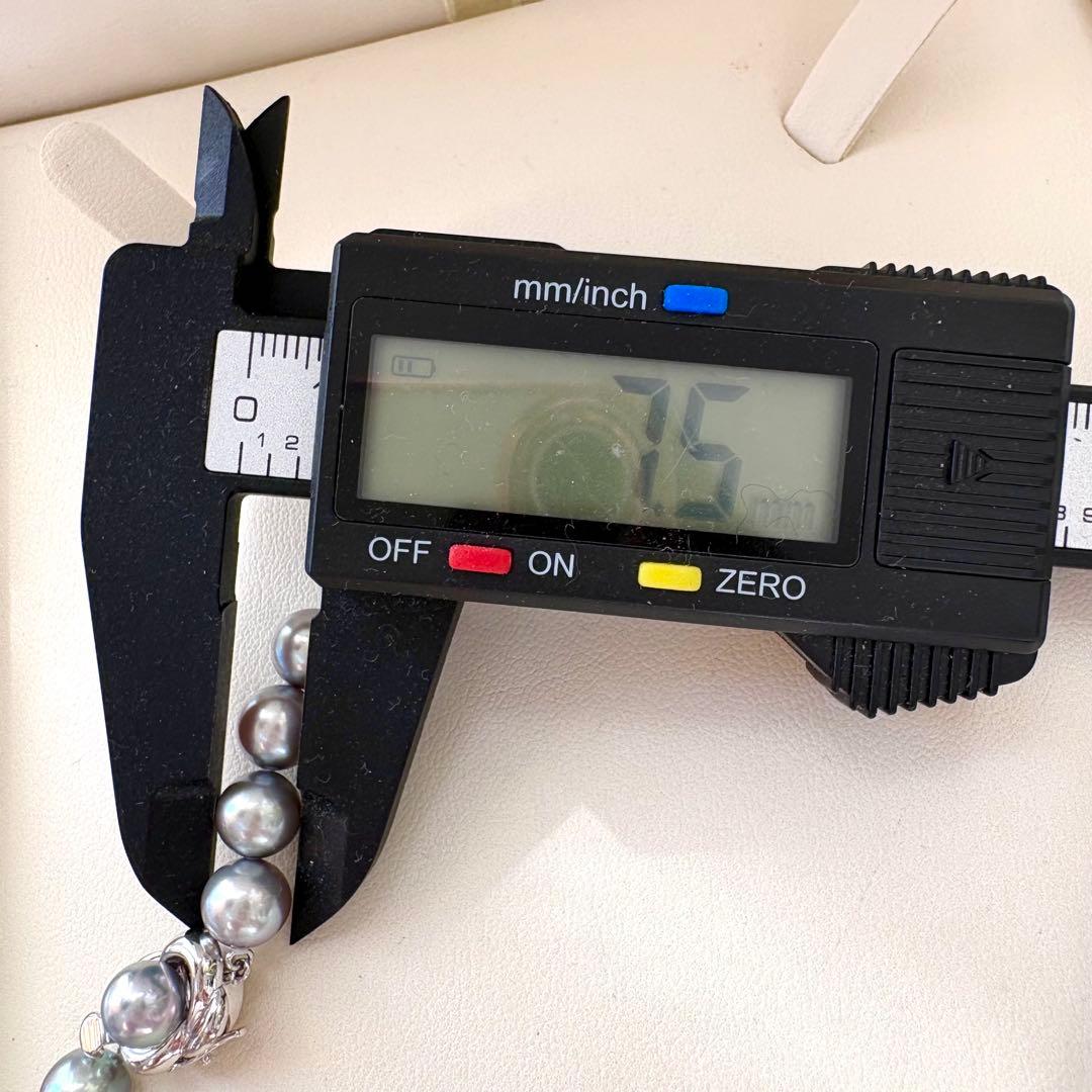 大珠✨TASAKI タサキ　あこや本真珠ネックレス　ブルーグレー　7.5-8mm