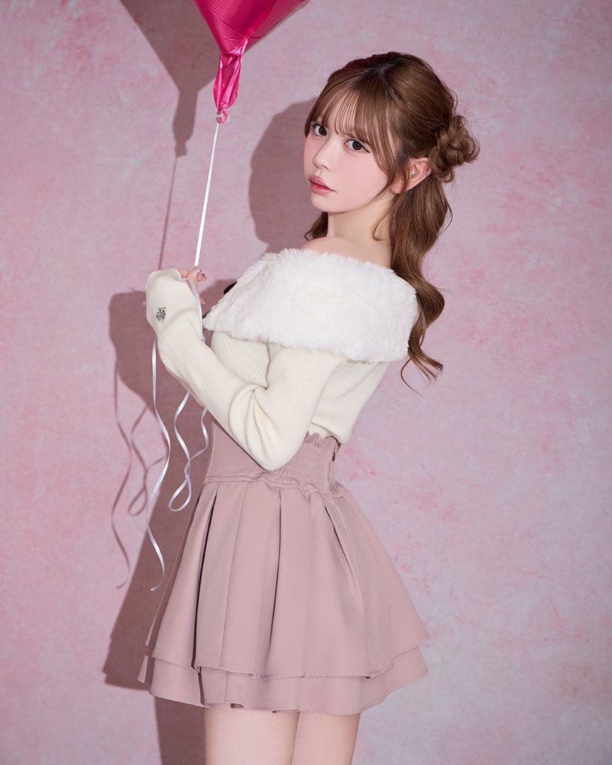 殿堂入り!!美脚になれるスカート♡（インナーパンツ付） くすみピンク M