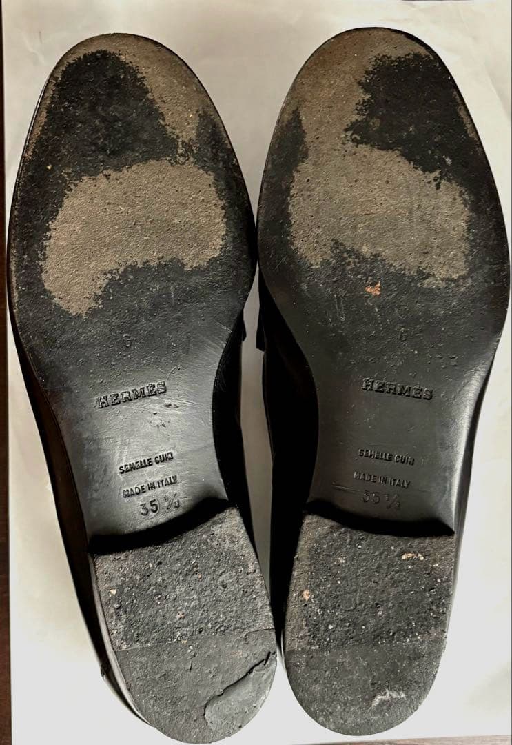 HERMES ローファー エルメス コンスタンス Ｈロゴ金具 カーフレザー