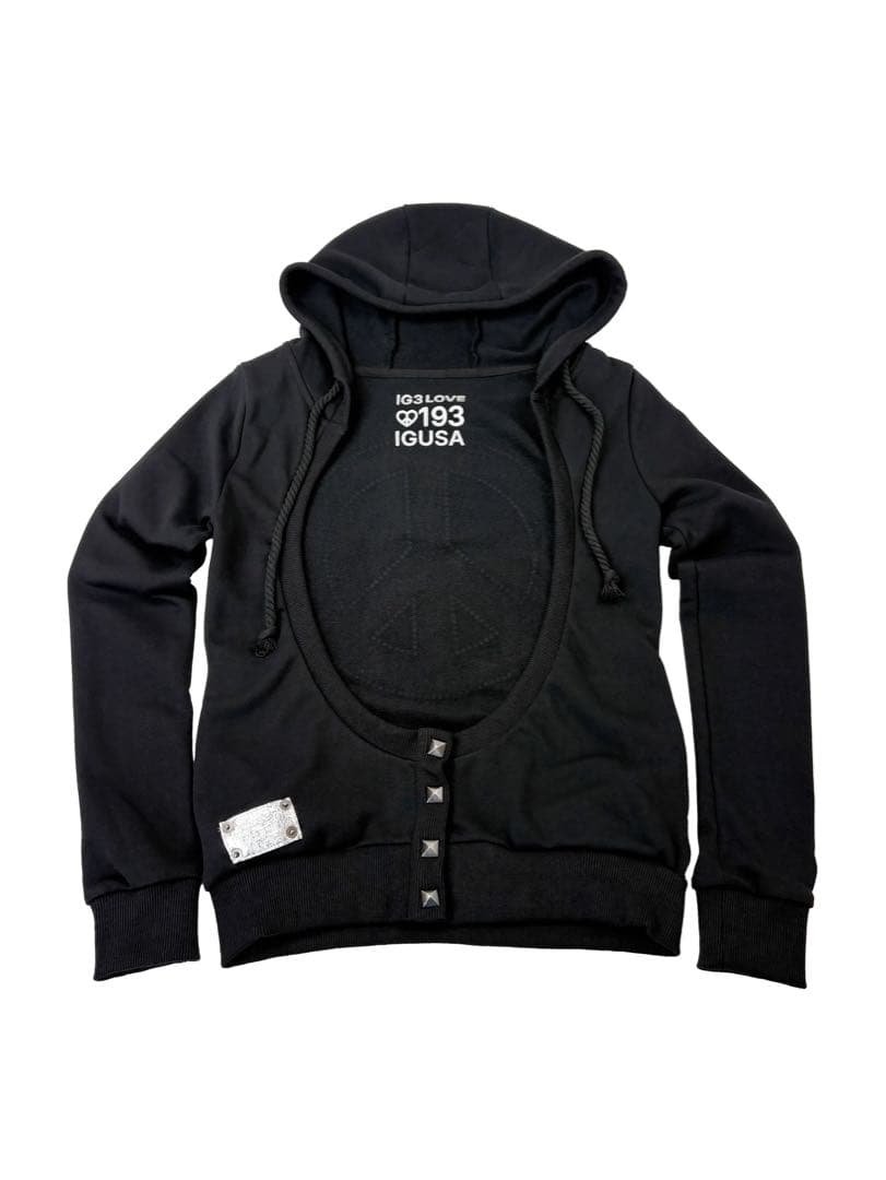 トップス igusa PEACE STUD HOODIE CARDIGAN