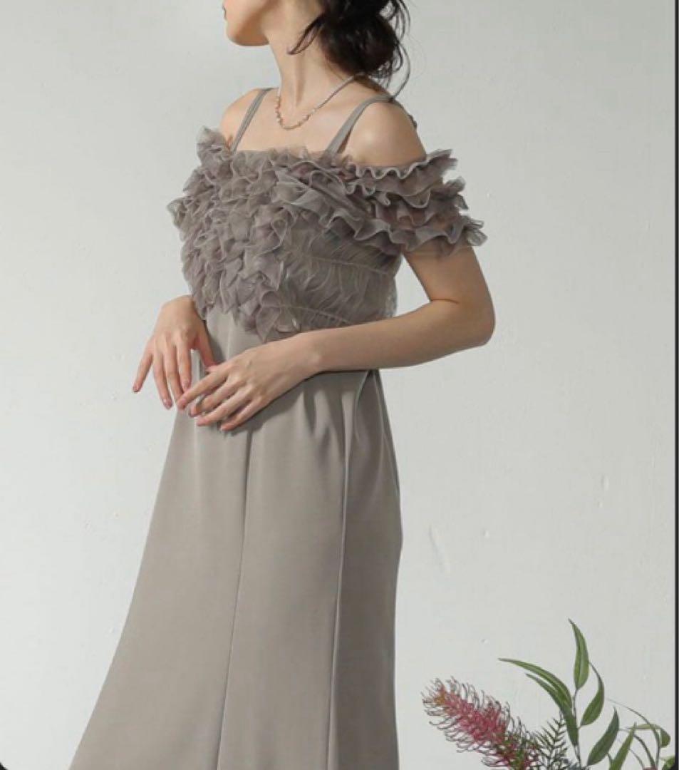 KANA チュール ボリューム フリル ベスト シアー トップス ワンピース