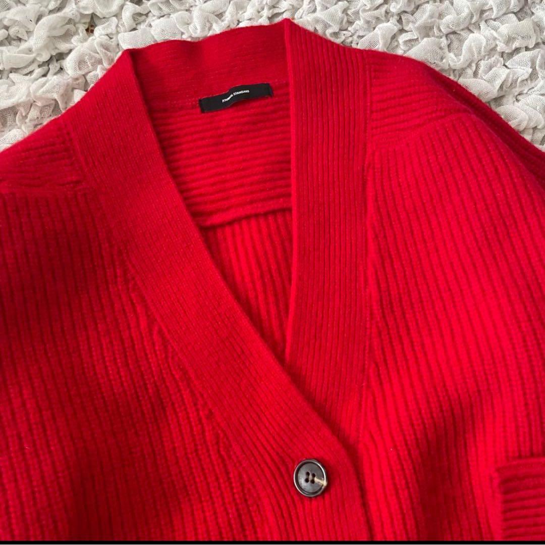 極美品ジャーナルスタンダード カーディガン　1.54万　ゆったり赤ウール100%