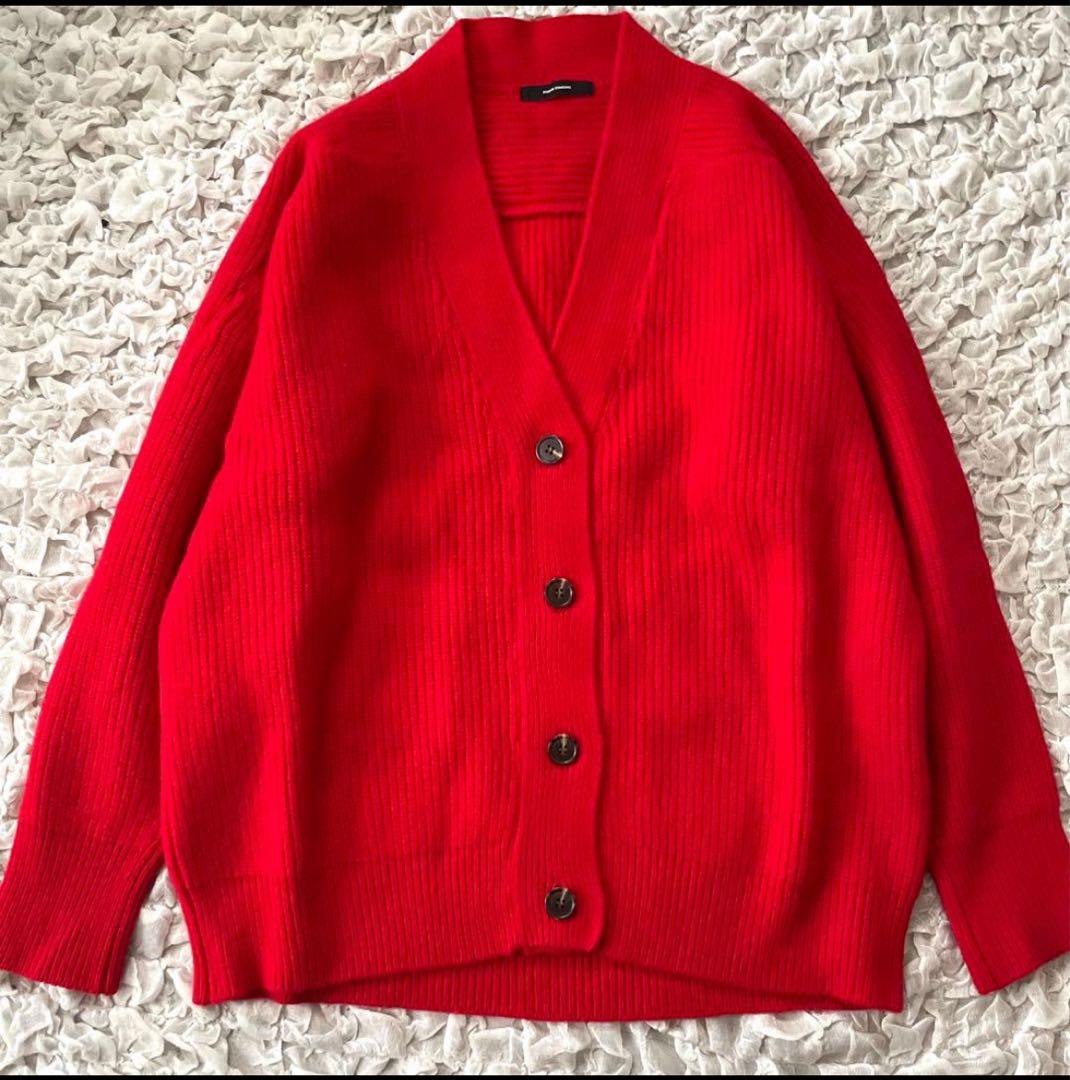 極美品ジャーナルスタンダード カーディガン　1.54万　ゆったり赤ウール100%