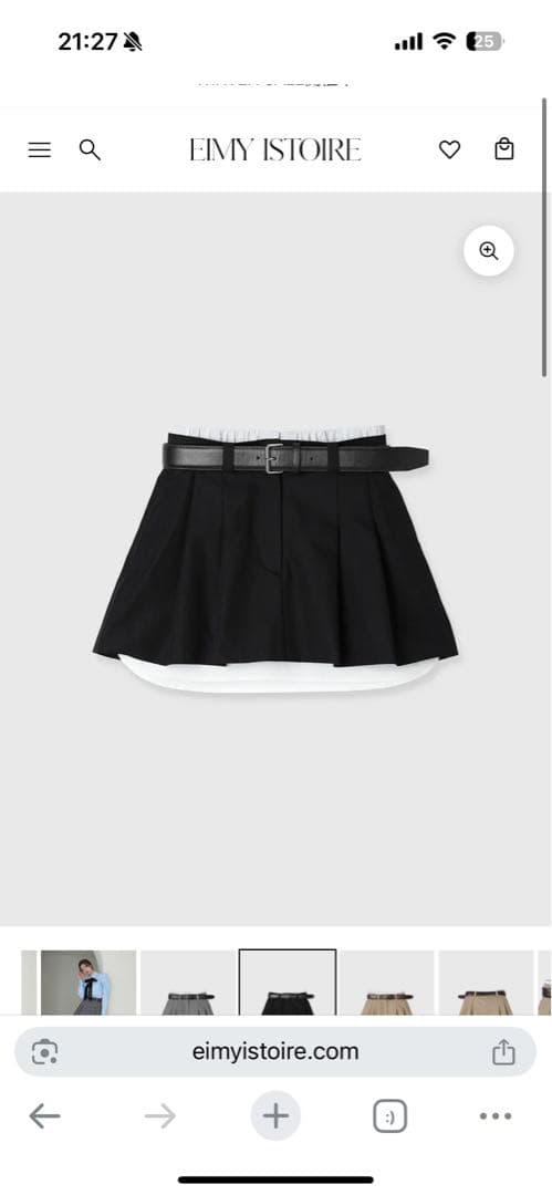 eimy istire レイヤードプリーツミニスカート ブラックM