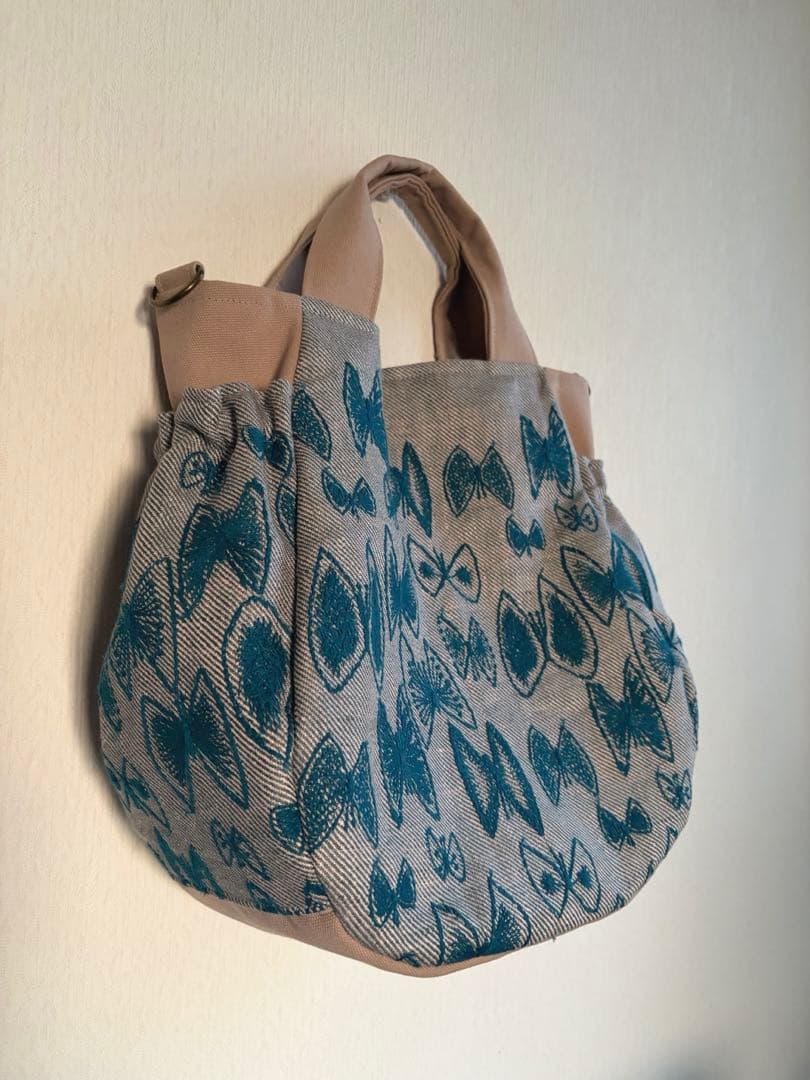 ミナペルホネン＊sky flowerギャザポケバッグ✂️ハンドメイド