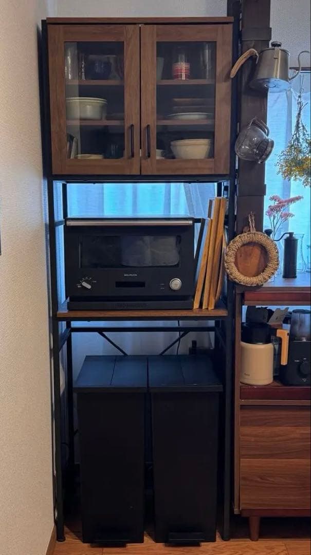 ヴィンテージスリムラック食器棚　キッチン収納　北欧