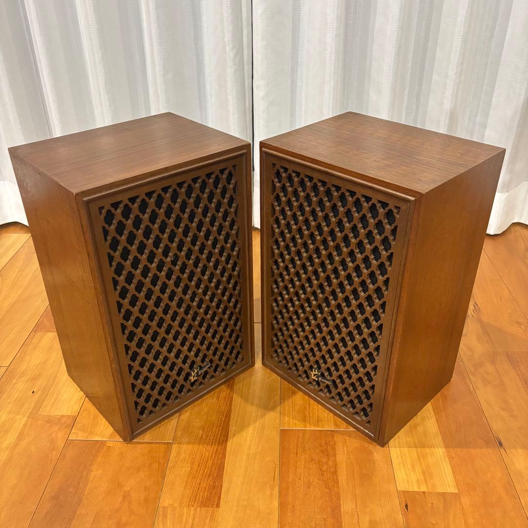【名機】Sansui SP-10 ビンテージスピーカー 格子グリル 木製 美品
