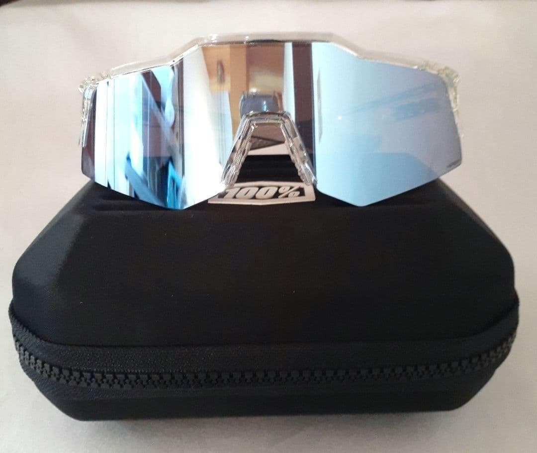中古 100％ スピードクラフト XS クリアグレー ブルーミラー サングラス