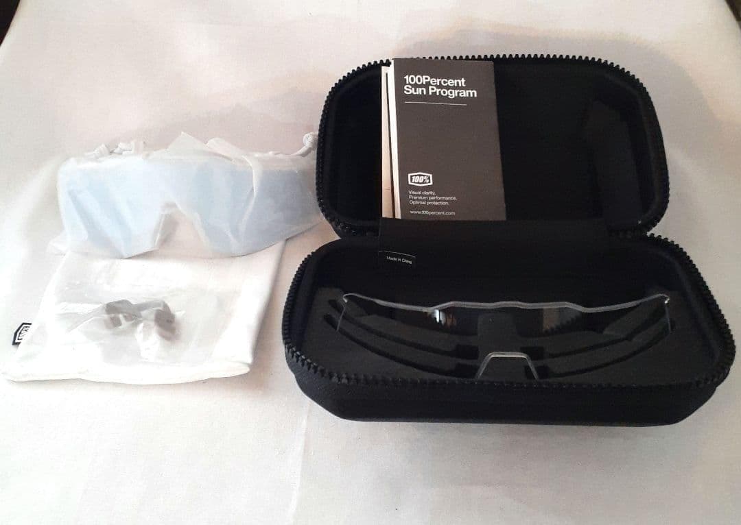 中古 100％ スピードクラフト XS クリアグレー ブルーミラー サングラス