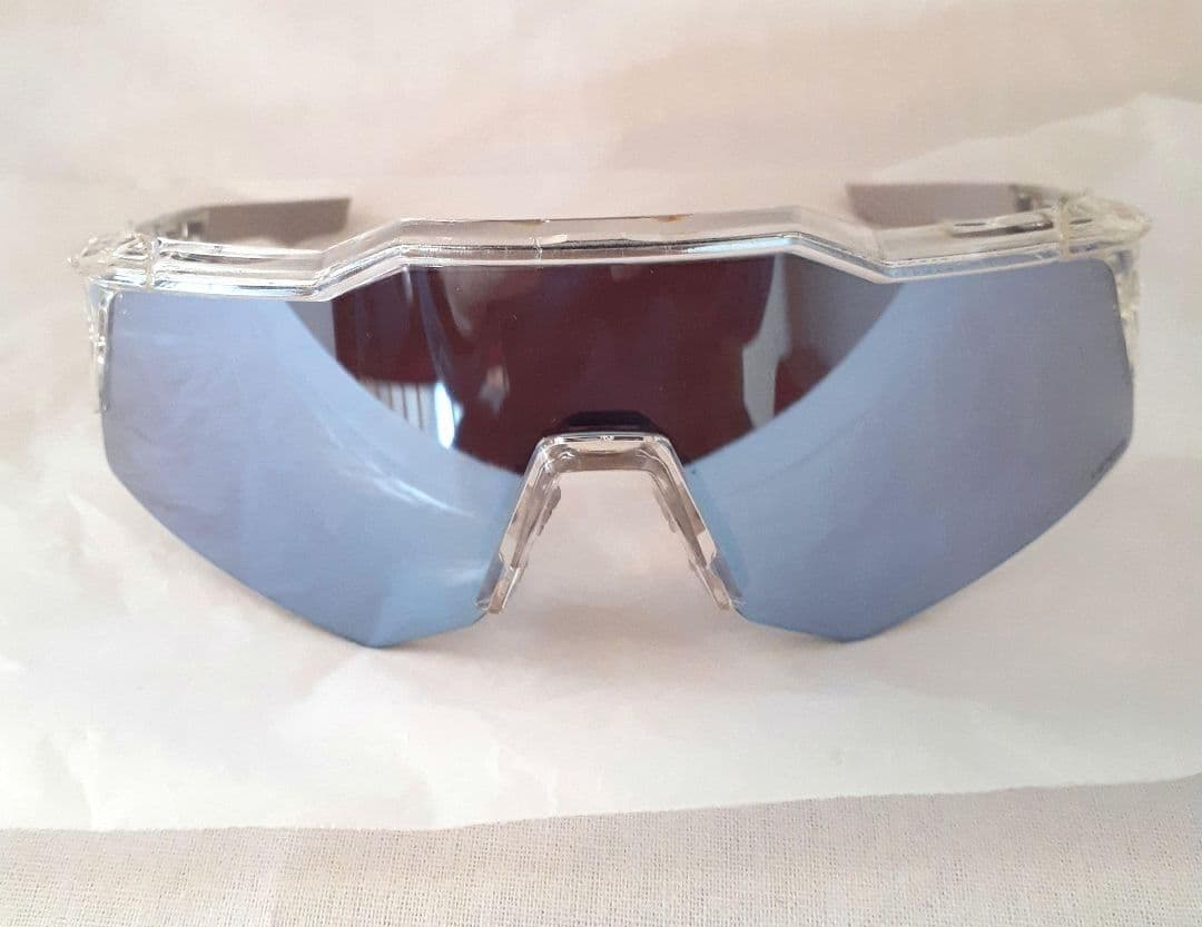 中古 100％ スピードクラフト XS クリアグレー ブルーミラー サングラス