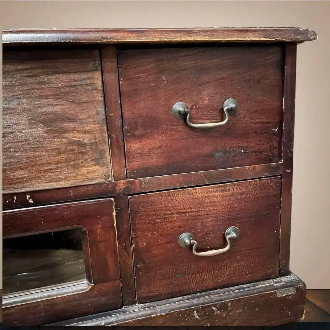 テレビボード　テレビ台　アンティーク風　無垢材　昭和レトロ　民芸家具