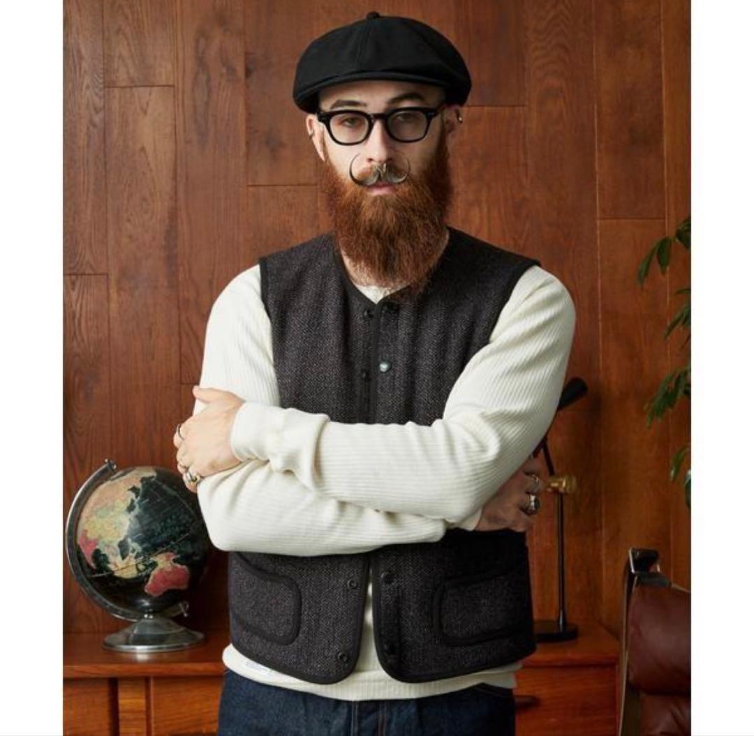 【完売品】schott ビーチクロスベスト ゴマ塩 XLサイズ ブラウンズビーチ