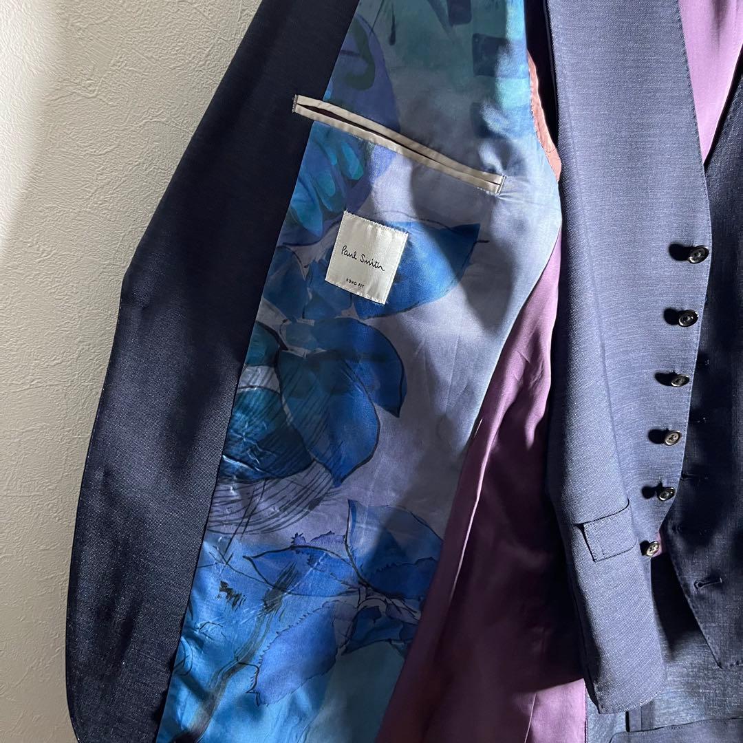 【極美品3ピース】ポールスミス×ZIGNONE セットアップ スーツ 花柄 L