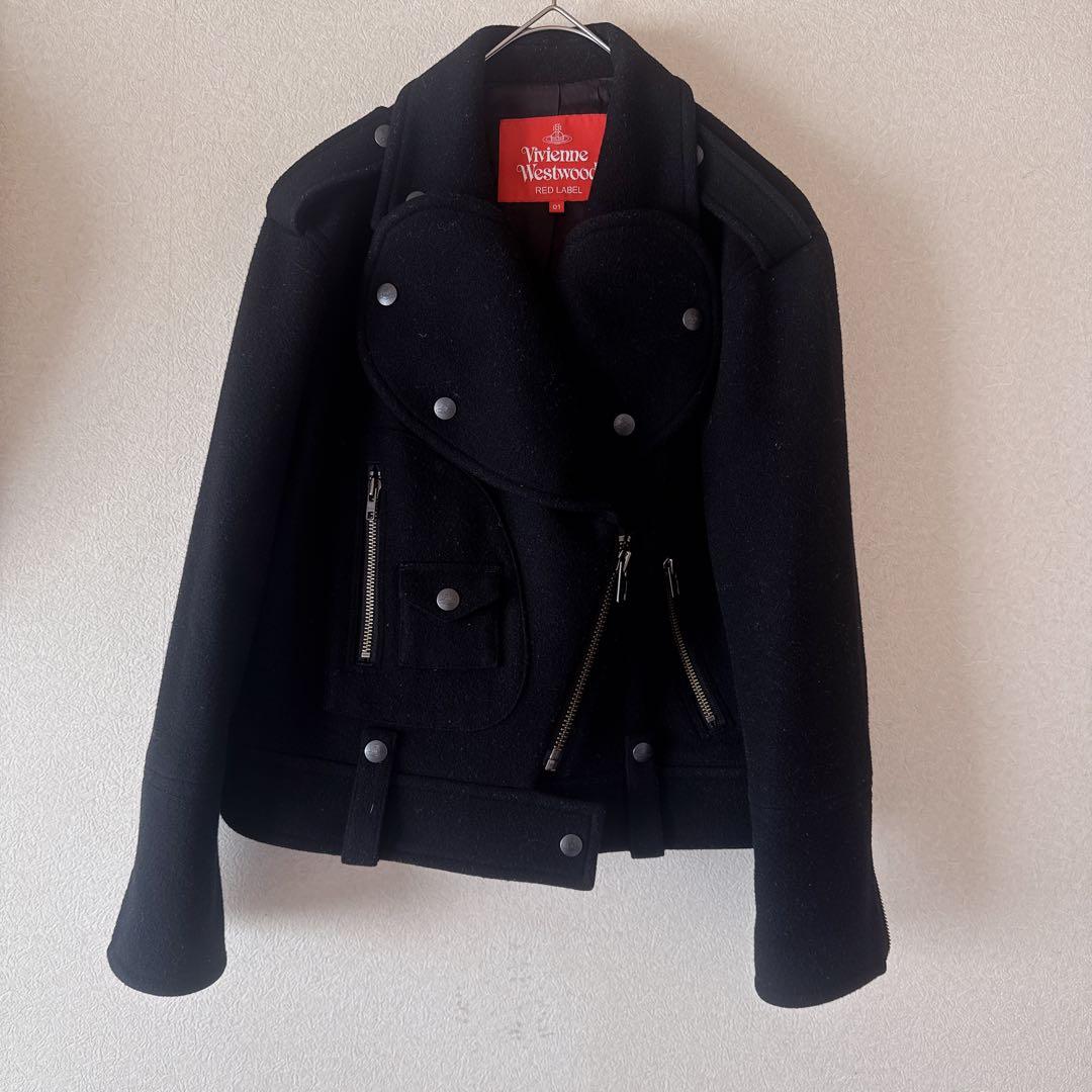 ヴィヴィアンウエストウッド　ラブライダースコート　ウッドメルトンウール　ハート襟