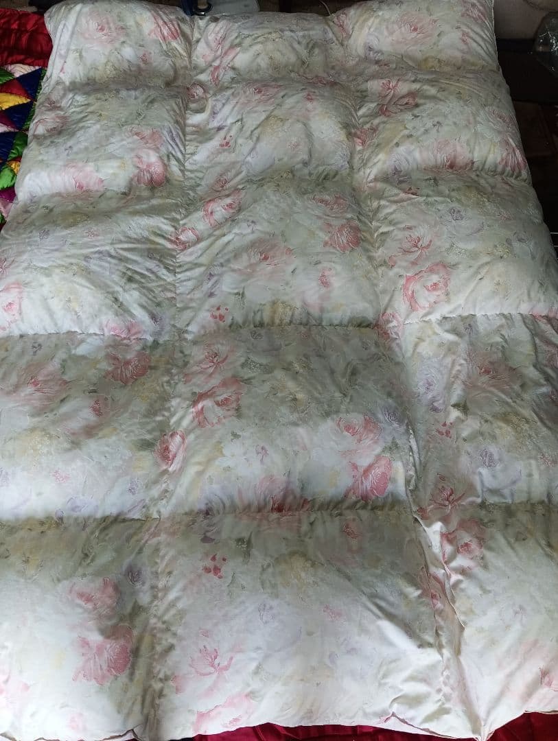 羽毛掛け布団　大阪西川販売 good night 花柄　ダウン90%羽毛1.2㌔