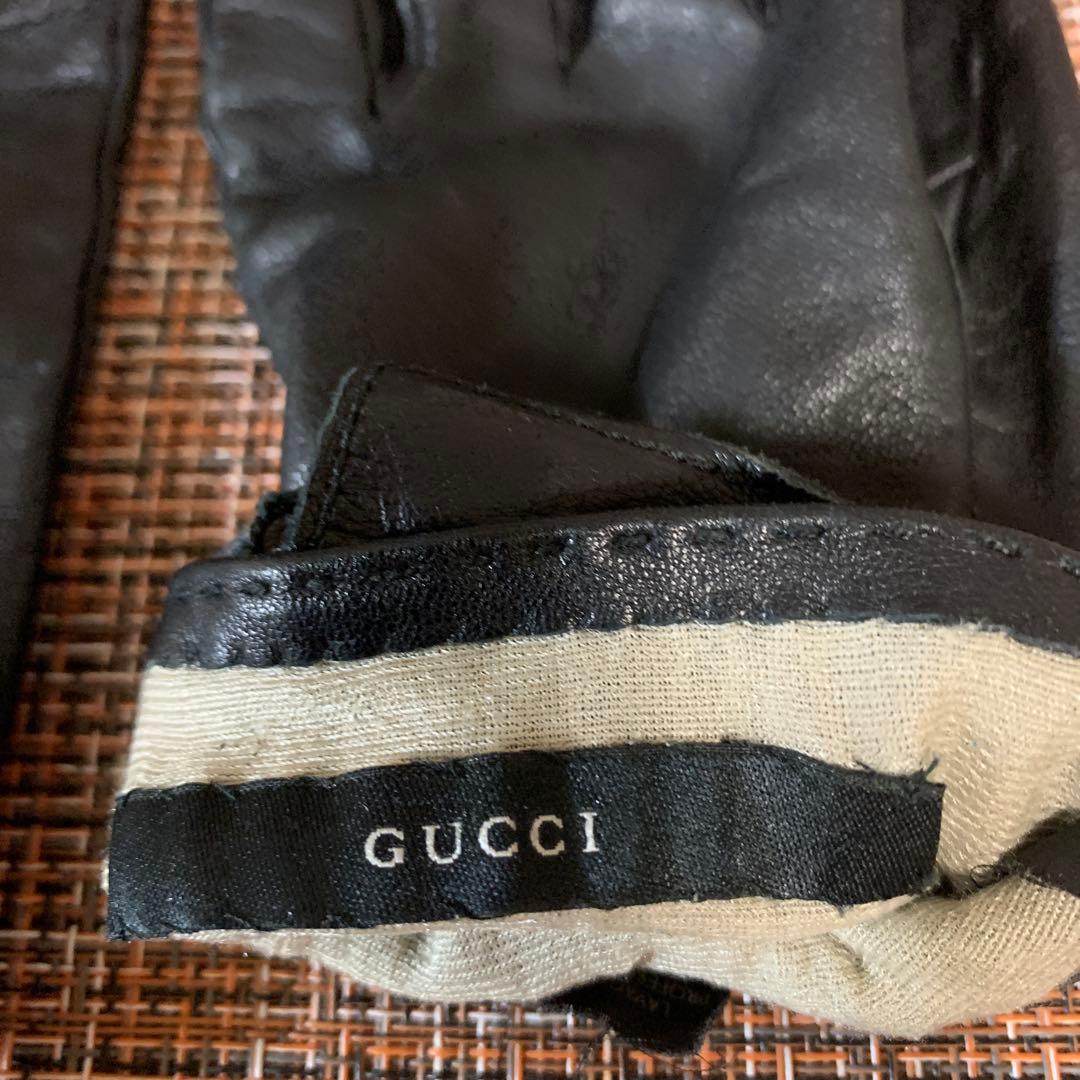 レザー手袋 ブラック サイズ8 ゴールド装飾