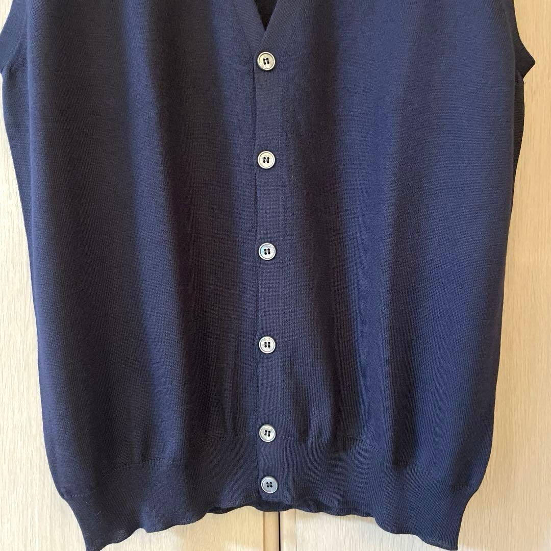 【Hanami】 グランサッソ ハイゲージウール ニットベスト 50 濃紺