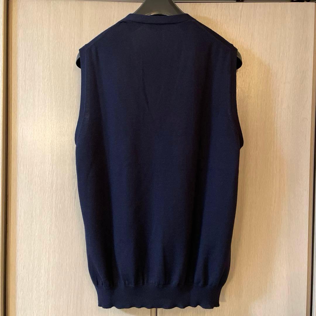 【Hanami】 グランサッソ ハイゲージウール ニットベスト 50 濃紺