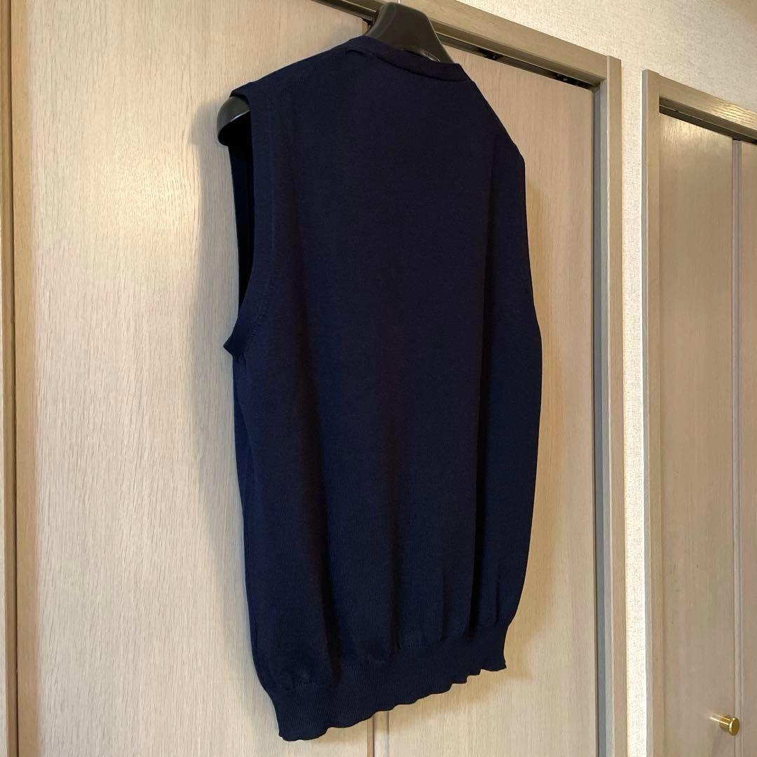 【Hanami】 グランサッソ ハイゲージウール ニットベスト 50 濃紺