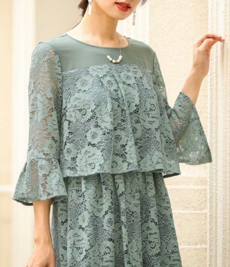 Silent Majority ドレス レース切替フレアワンピースドレス 6L