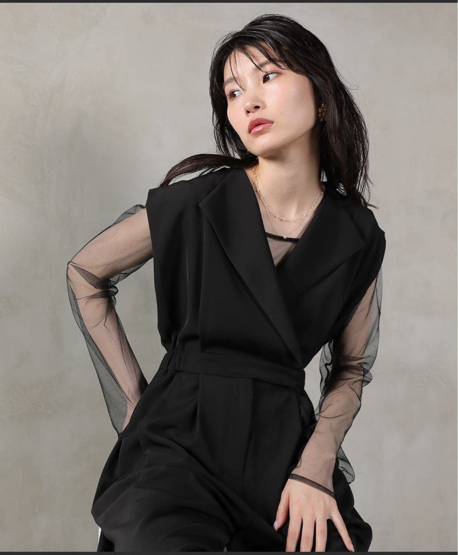 kana niana スタンドアウトカラー パンツドレス 結婚式 S