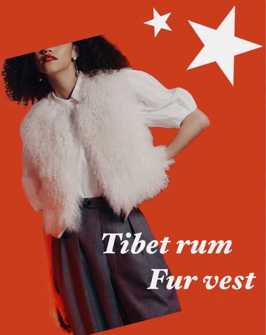 チベットラムファーベスト　ホワイト