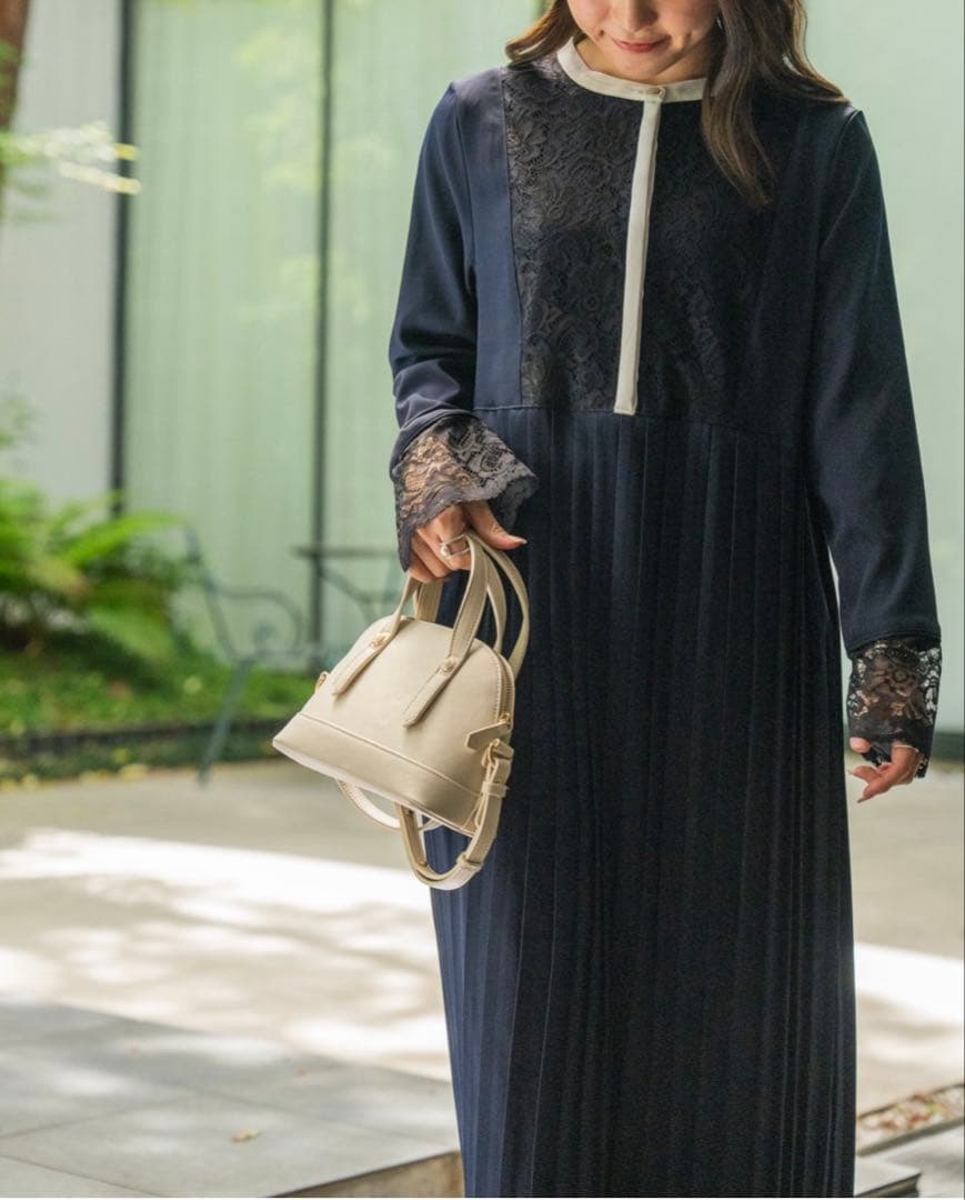 Maison Echelle メゾンエシェル　レースドッキングワンピース　M